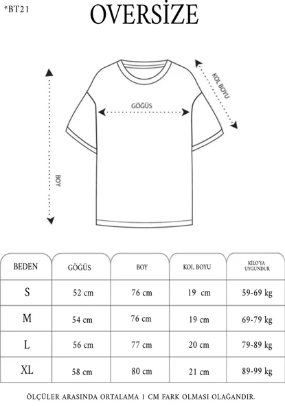 Unisex Bisiklet Yaka Baskılı Oversize T-Shirt - Beyaz - Resim 4