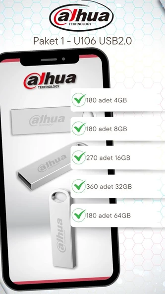 Dahua U106 Metal USB Flash Bellek Paketi - Paket 1