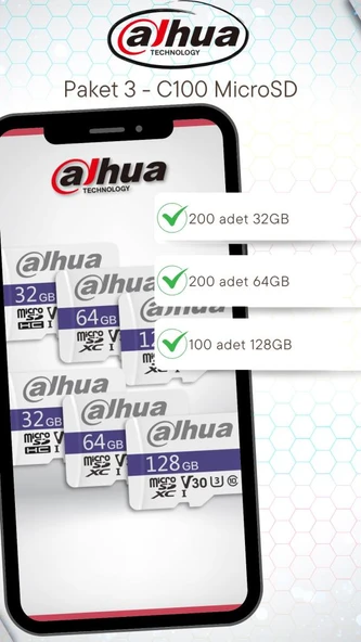 Dahua C100 MicroSD Paketi - Paket 3