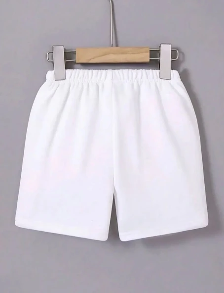 Kadın Beli Lastikli Mini Düz Şort - Beyaz ürün görseli