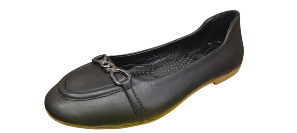 MAMMAMİA D25YA-7250 DÜZ TOPUK KADIN TOKALI DERİ BABET - Resim 2