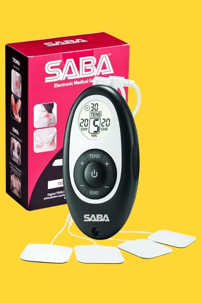 SABA Fdes108 Tens Ems Cihazı 2 Kanallı 4 Pedli Pilli Fizik Tedavi Ve Masaj Stimülatör (4 ADET PED HEDİYE) ürün görseli 1