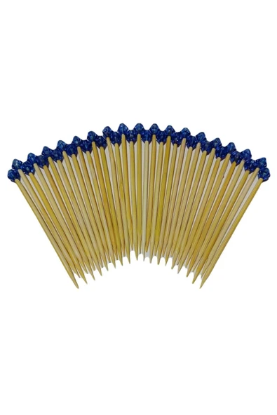 100 Adet Kristal Incili Taç Başlıklı Kanepe Kurabiye Pasta Süsleme Sunumluk Kürdan - 1