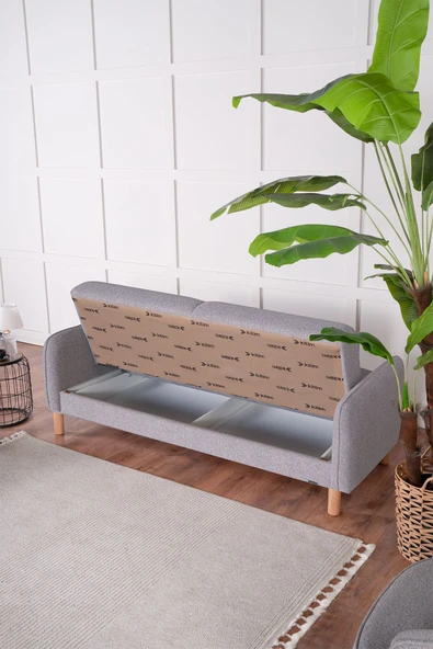 Kilim Mobilya Bohem'S Koltuk Üç Kişilik Koltuk Açık Gri - Resim 2