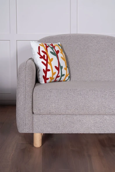 Kilim Mobilya Bohem'S Koltuk Üç Kişilik Koltuk Açık Gri - Resim 4