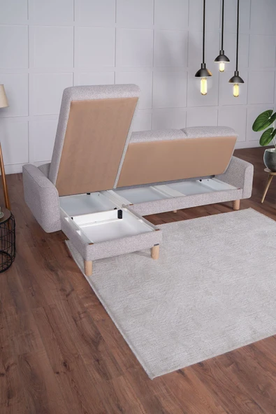 Kilim Mobilya Bohem's Köşe Açık Gri Çift Taraflı Kullanılabilir Köşe Takımı ; Berjer Dahildir - Resim 4