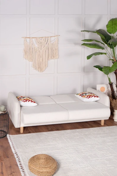 Kilim Mobilya Bohem'S Koltuk Üç Kişilik Koltuk Krem - Resim 9
