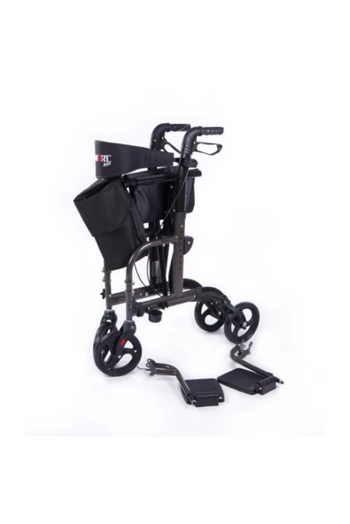 COMFORT PLUS Dm-9124 Lüx Ayak Pedallı Alüminyum Rolatör (hem Rolatör Hem Tekerlekli Sandalye) - 7