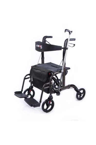 COMFORT PLUS Dm-9124 Lüx Ayak Pedallı Alüminyum Rolatör (hem Rolatör Hem Tekerlekli Sandalye) - 4