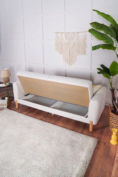 Kilim Mobilya Bohera Bohem Yüksek Ayaklı Koltuk Takımı 3 3 1 1 Krem - 3