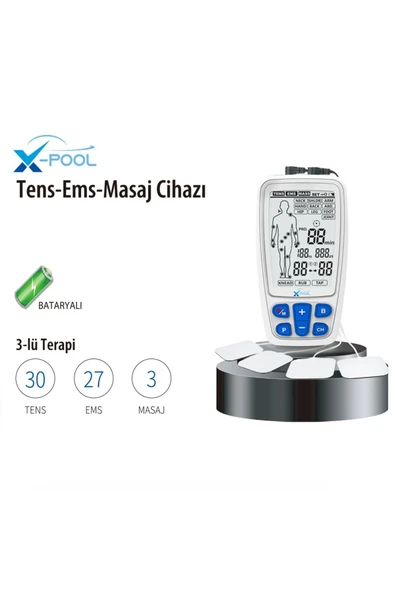 FİZYOPOL X-pool R-c4a 2 Kanal Lı Şarj Edilebilir Bataryalı Dijital Tens,ems, Masaj Cihazı ürün görseli 1