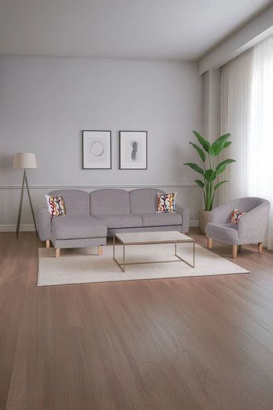 Kilim Mobilya Bohem's Köşe Açık Gri Çift Taraflı Kullanılabilir Köşe Takımı ; Berjer Dahildir - Resim 9