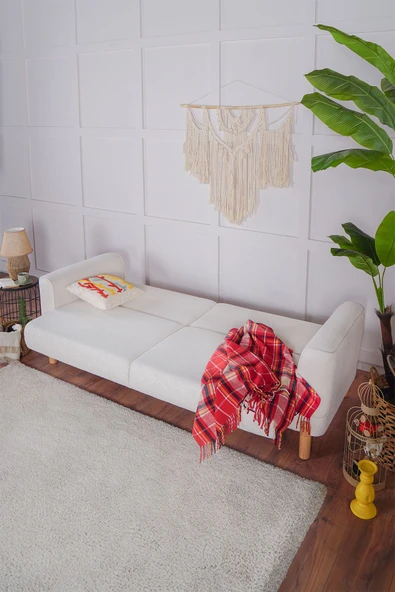 Kilim Mobilya Bohera Bohem Yüksek Ayaklı Koltuk Takımı 3 3 1 1 Krem - 11