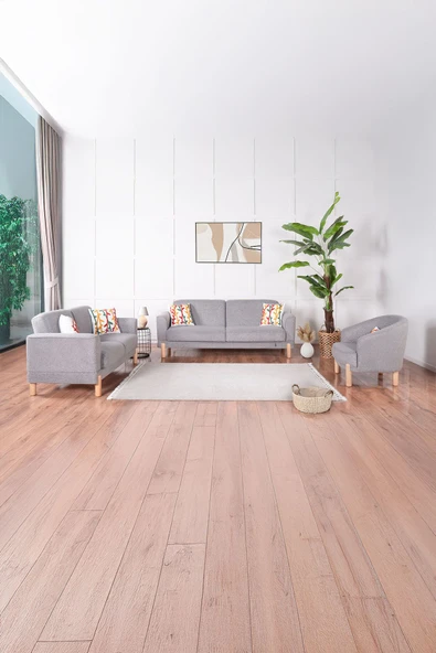 Kilim Mobilya Bohera Bohem Koltuk Takımı 3 2 1 Açık Gri