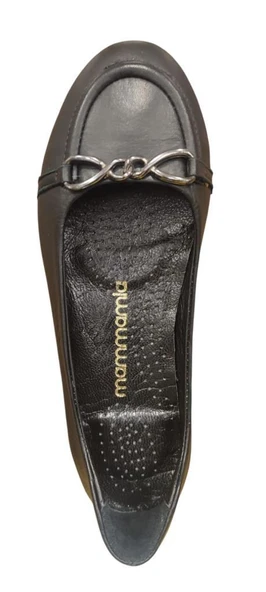 MAMMAMİA D25YA-7250 DÜZ TOPUK KADIN TOKALI DERİ BABET - Resim 4