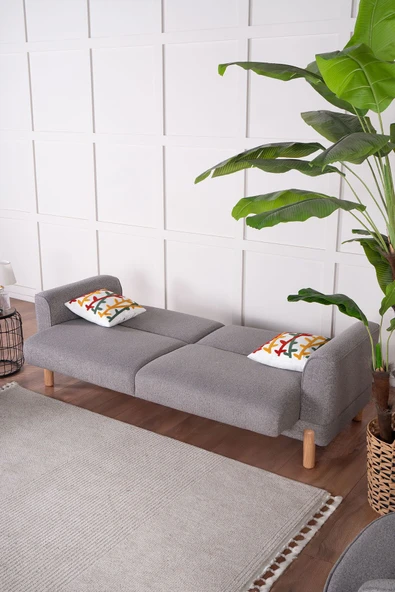 Kilim Mobilya Bohera Bohem Koltuk Takımı 3 3 1 Gri - Resim 4