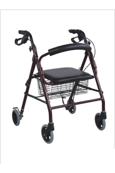 MEDİKALBİRLİK Ky9144l Frenli Oturaklı Katlanabilir Rolatör Tekerlekli Yürüteç - Resim 2
