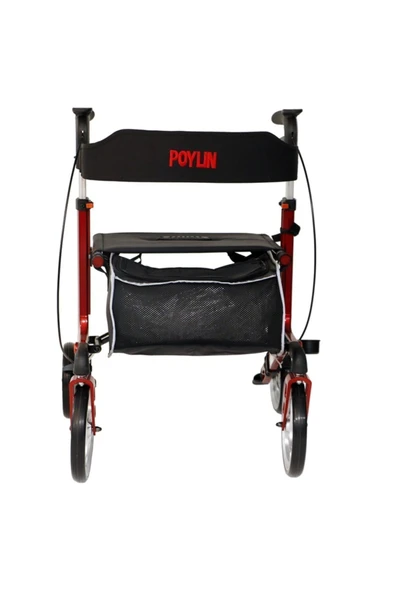 WOODHUB Poylin P888 Ultra Lüks Rolatör Kırmızı - Titanyum Gri - 1