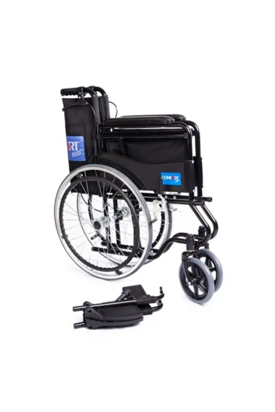 COMFORT PLUS Ky809bj Siyah Kumaş Standart Transfer Refakatçı Frenli Tekerlekli Sandalye - Resim 5