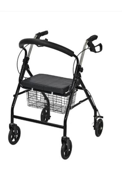 MEDİKALÖZTÜRK Rolatör Tekerlekli Yürüteç Hasta Yaşlı Yürüteçi Oturaklı 4 Tekerli 130 kg Taşıma Kapasiteli - Resim 3