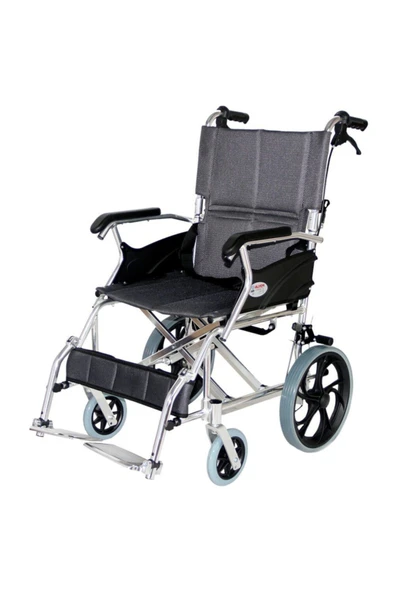 POYLİN P805 Katlanabilir Refakatçi Tekerlekli Sandalye + Ücretsiz Kargo + Ağrı Bandı - 3