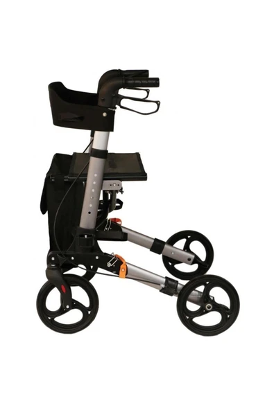 MEDİKALBİRLİK Comfort 9102 Tekerlekli Yürüme Desteği Frenli Yürüteç Rollatör Yaşlı Oturaklı Yürüme Boy Ayarlı - Resim 2