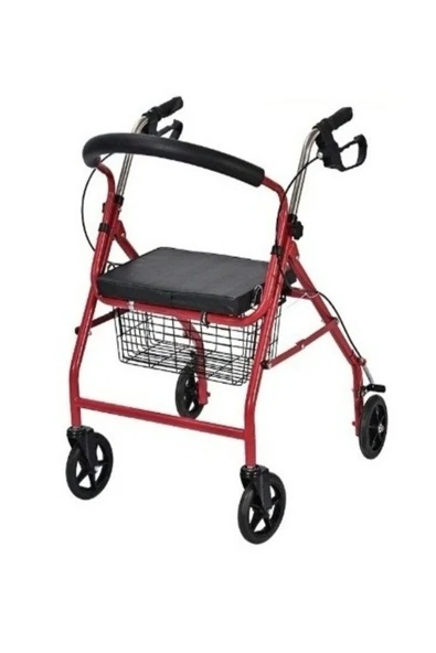 MEDİKALÖZTÜRK Rolatör Tekerlekli Yürüteç Hasta Yaşlı Yürüteçi Oturaklı 4 Tekerli 130 kg Taşıma Kapasiteli ürün görseli