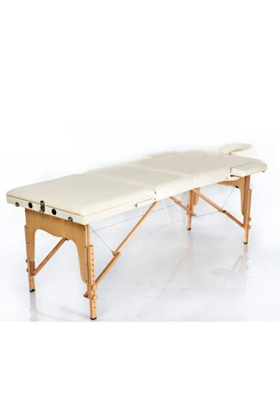 MEDİKALBİRLİK Ahşap 3 Parça Masaj Masası Krem - Resim 2