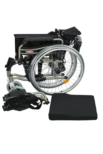 POYLİN P957 Alüminyum Hafif Hasta Engelli Refakatçi Tekerlekli Sandalye 50 Cm - 5