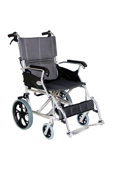 POYLİN P805 Katlanabilir Refakatçi Tekerlekli Sandalye + Ücretsiz Kargo + Ağrı Bandı - 1