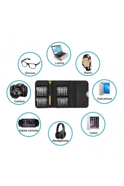 Zhltools Hassas Tornavida Seti 25 Parça Deri Cüzdan - Resim 4