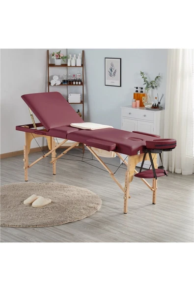 HEDEF MEDİKAL İthal Lüx Ahşap Katlanabilir 3 Parça Çanta Tipi Masaj Masası
