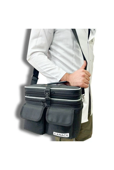 CANACIL Sporcu Sağlık Çantası Siyah 24 X 25x 29 Ölçüsü - 2
