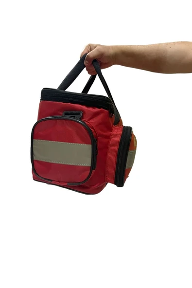 MEDİSTAN Ilk Yardım Acil Müdahale Çantası Ambulans Att Travma Asm Omuz Çantası Kırmızı Renk - Resim 3