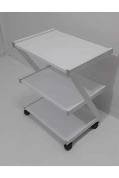 NEXTMED Pansuman Ve Cihaz Taşıma Arabası Z Tipi 3 Raflı Beyaz ürün görseli