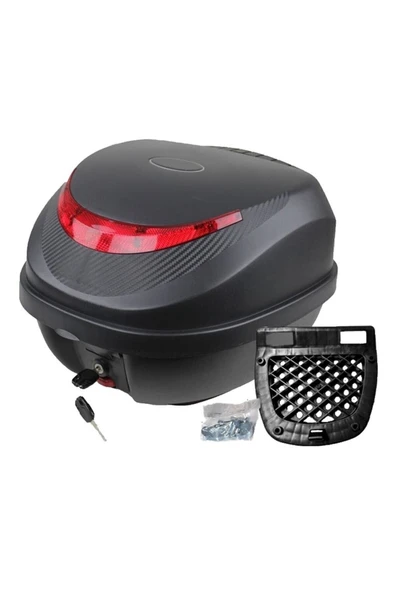 REXXMOTOR Rexx Motosiklet Arka Çanta 32lt Siyah Topcase - 1