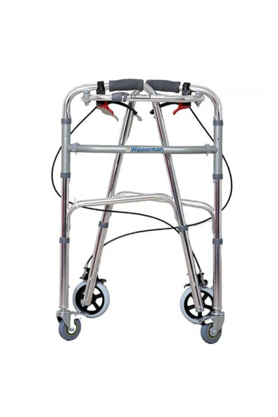 TURMED Tekerlekli Hasta Yürüteci Freli Katlanır Walker Tekerlekli Katlanır Yürüteç - Resim 2