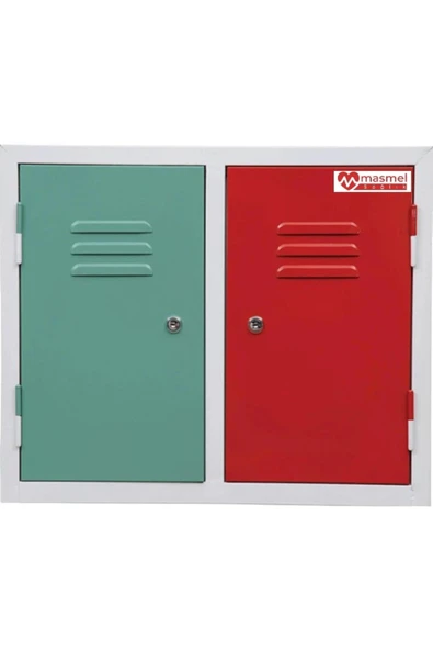 MASMEL Narkotik Ilaç Dolabı 50x60x20 Cm Toksin Ilaç Dolabı Eczane Kırmızı Yeşil Dolap Yönetmelige Uygun