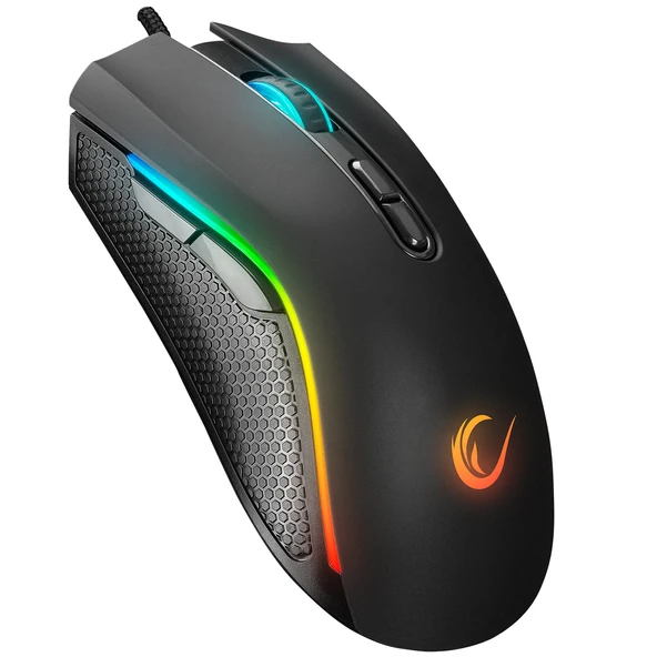 RAMPAGE SMX-R44 V2 MAKROLU SİYAH 12800 DPI RGB LEDLI 80 MILYON GAMING PRO OYUNCU MOUSE - 1