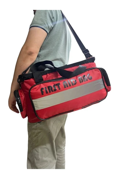 MEDİSTAN Ilk Yardım Acil Müdahale Çantası Ambulans Att Travma Asm Omuz Çantası Kırmızı Renk - Resim 4