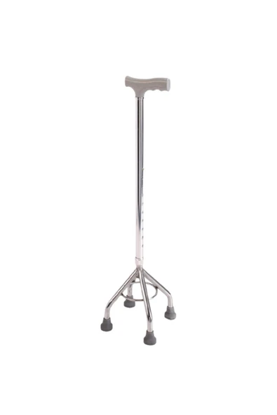 CSR Medikal Tripod Tripot Baston 4 Dört Ayaklı Denge Yürüme Bastonu Hasta Bastonu Değneği - 1