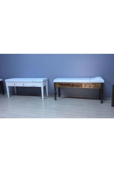 MEDİKALBİRLİK Ahşap Çekmeceli Muayene Masası Beyaz - Resim 4