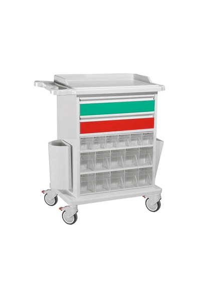 MEDİKALBİRLİK İlaç ve Pansuman Arabası İki Çekmeceli ürün görseli 1