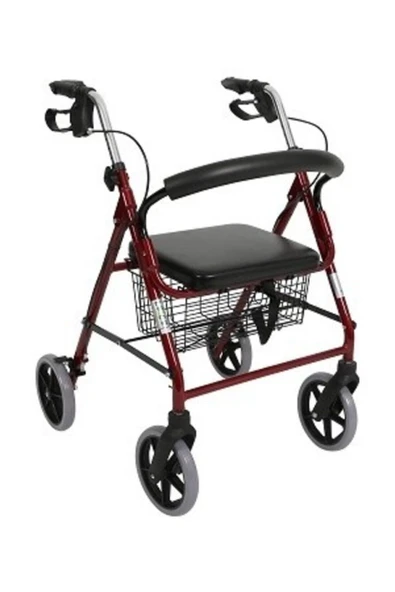 MEDİKALBİRLİK Rolatör Tekerlekli Oturaklı Katlanabilir Yürüteç oturma Yeri Olan Yürüteç Yaşlı Yürüme Aleti ürün görseli 1