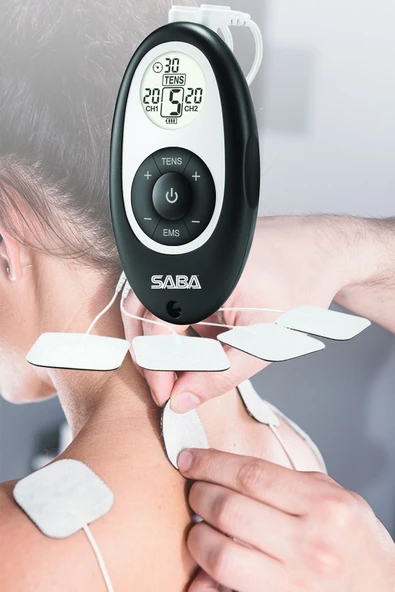 SABA Fdes108 Tens Ems Cihazı 2 Kanallı 4 Pedli Pilli Fizik Tedavi Ve Masaj Stimülatör (4 ADET PED HEDİYE) - Resim 7