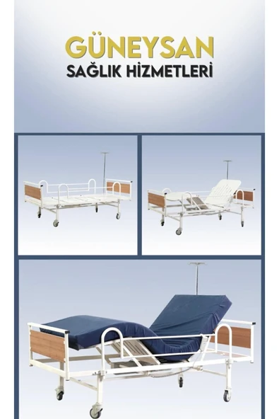 MEDİSMİLE Hasta Karyolası 2 Motorlu Ekonomik Sünger Yataklı - Resim 2