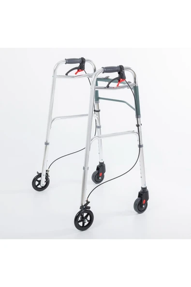 PULSECARE Comfort Tage Frenli Yürüteç 4 Tekerlekli Katlanır Walker Hasta Yürüteci A-1022 Walker - Resim 2