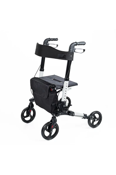 MEDİKALBİRLİK MD-9102 Gri Lüx Alüminyum Rolatör Tekerlekli Yürüteç - Resim 5