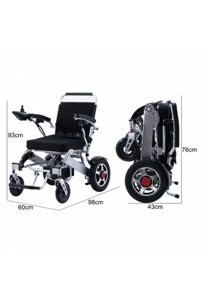 MASMEL SAĞLIK Hafif Akülü Tekerlekli Sandalye M&s105 - Resim 2