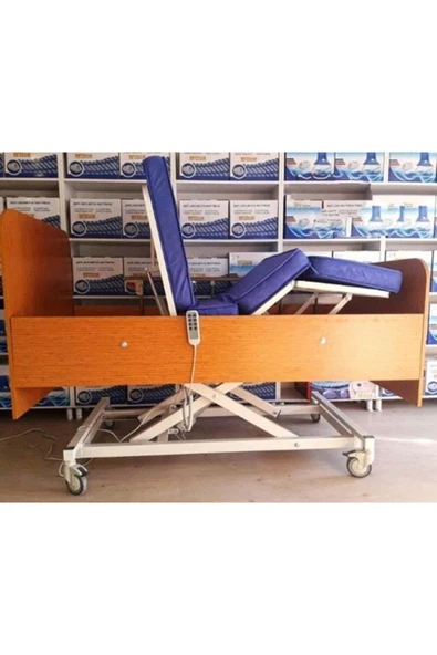 MAVİPAZAR 3 Motorlu Ahşap Ev Tipi Hasta Karyolası ürün görseli